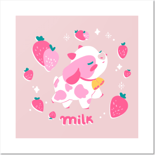 Strawberry milk Posters and Art